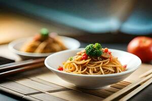 Chinesisch Essen im ein Schüssel. KI-generiert foto