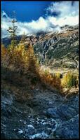 Herbst Gelassenheit im Haute maurienne ein Blick von Schnee geküsst Landschaften foto