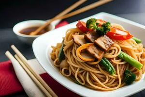 Chinesisch Essen ist ein Beliebt Wahl zum viele Personen. KI-generiert foto