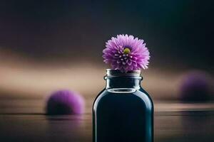 lila Blume im ein Flasche. KI-generiert foto