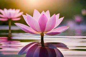Lotus Blume im das Wasser. KI-generiert foto