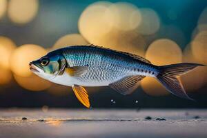 ein Fisch ist Schwimmen im das Wasser. KI-generiert foto