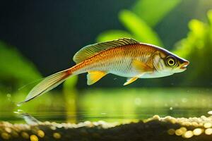 ein Fisch Schwimmen im das Wasser. KI-generiert foto