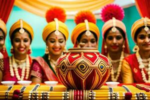 indisch Hochzeit Fotografie im Bangalore. KI-generiert foto