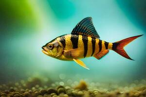 ein Fisch Schwimmen im das Wasser. KI-generiert foto