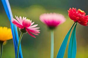 bunt Blumen im das Garten. KI-generiert foto