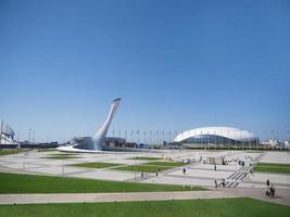 Blick auf das große Gelände im Olympiapark in Sotschi, Russland, 2019 foto