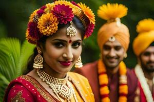 indisch Hochzeit Fotografie im Delhi. KI-generiert foto