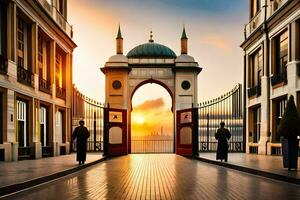 das Tor zu das Moschee. KI-generiert foto