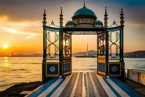 Sonnenuntergang beim das Bosporus. KI-generiert foto