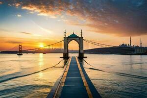 das golden Tor Brücke im Istanbul, Truthahn. KI-generiert foto