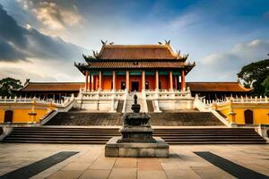 das golden Tempel im Hanoi, Vietnam. KI-generiert foto