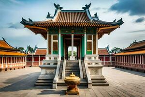 das Eingang zu das Tempel von das Kaiser im Vietnam. KI-generiert foto