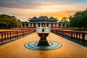 das golden Tempel im ho Chi minh Stadt, Vietnam. KI-generiert foto