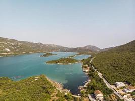 Mali ston Waterfront Luftaufnahme, Steinmauern in Dalmatien Kroatien foto