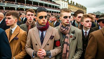 Punk-durchdrungen Herren sammeln. generativ ai. foto