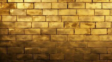 golden Backstein Mauer mit reichlich Kopieren Raum, elegant und luxuriös Hintergrund foto