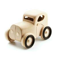 ai generiert isoliert Holz Auto Spielzeuge foto