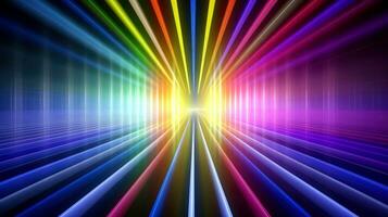 abstrakt Mehrfarbig Neon- glühend Linie, Technologie Hintergrund, generativ ai Illustration foto