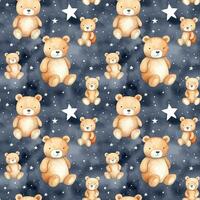 süß Boho Stil Aquarell Bären und Sterne nahtlos Muster foto