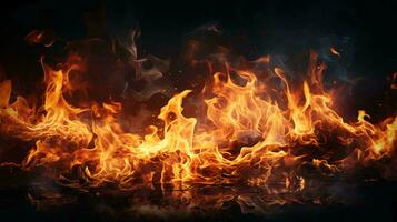 KI-generiert schön sengend Feuer rot Verbrennung brennt und leuchtet foto