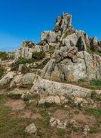 Küsten Felsen beim pointe Bihit, Bretagne, Frankreich, im Sommer- foto