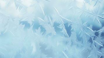 Schnee Muster auf Glas. ai generativ Winter Frost. Eis Kristalle oder kalt Winter Hintergrund foto