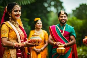 indisch Hochzeit Traditionen. KI-generiert foto