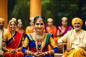 indisch Hochzeit Fotografie im Bangalore. KI-generiert foto