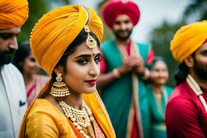 indisch Hochzeit im Mumbai. KI-generiert foto