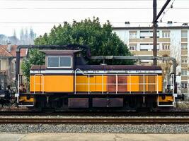 Jahrgang Französisch Lokomotive im voll blühen foto