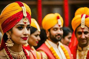 indisch Hochzeit im Mumbai. KI-generiert foto