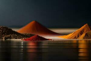 bunt Pulver auf das Wasser. KI-generiert foto