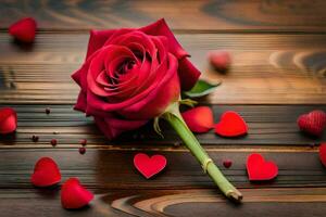 das Rose ist das Symbol von Liebe und Romantik, und das rot Farbe ist das Farbe von Liebe. KI-generiert foto