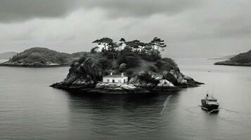still einfarbig Insel generativ ai foto