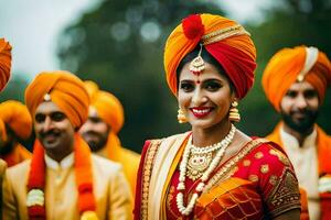 indisch Hochzeit im London. KI-generiert foto