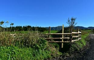 Wandern Pfad neben ein Feld auf san Miguel foto