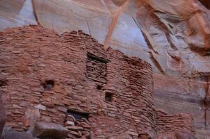 rot Felsen Ruinen von Sinagua Cliff Wohnung Häuser foto