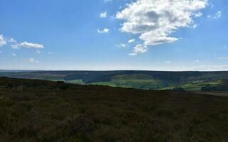 atemberaubend Norden Yorkshire Landschaft mit Moorland wie weit wie das Auge können sehen foto