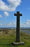 Stein Kreuz Denkmal bekannt wie Ralphs Kreuz im England foto