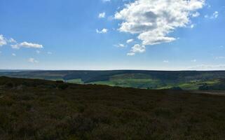 Heidekraut und Moorland im Norden Yorkshire im England foto