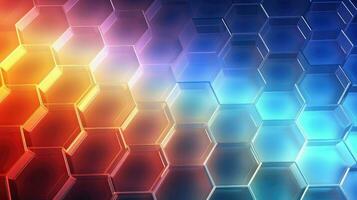 Digital Hexagon Gitter Netzwerk ai generiert foto