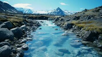 Reise Arktis Gletscher Schmelzwasser ai generiert foto