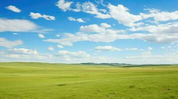 Natur Steppe Landschaft breit ai generiert foto