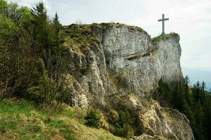majestätisch Aussicht von Kreuz du Nivolet, Savoyen, Frankreich foto