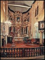 Jahrgang Bretonisch Kirche Innere, Lannion foto