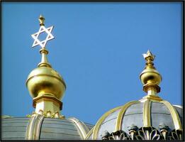 glänzend Eleganz das golden Star beim Berlin neue Synagoge foto