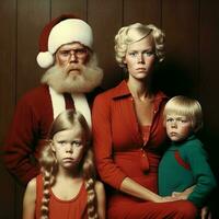 ai generiert Porträt Santa claus und Familie foto