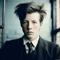 generativ ai Porträt Arthur Rimbaud wie ein modern Teen foto