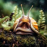 ein wütend Schnecke generativ ai foto